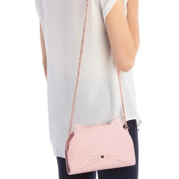NWT Ted Baker Cat Leather Crossbody Bag